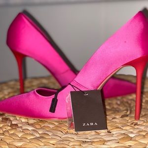 Pink heels.